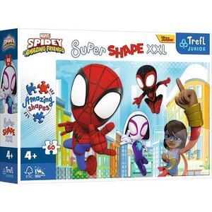 Imagine Puzzle Trefl Junior Super Shape XXL, Prietenii lui Spidey, 60 piese