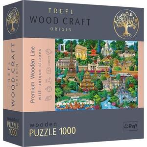 Imagine Puzzle din lemn Trefl Obiective turistice din Franta, 1000 piese