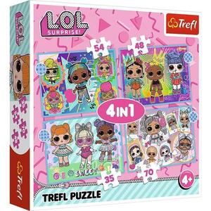 Imagine Puzzle Trefl 4 in 1 LOL Cunoaste papusile, 35/48/54/70 piese