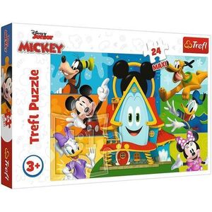Imagine Puzzle Maxi Trefl Disney Mickey Mouse: Casa prietenilor amuzanti, 24 piese