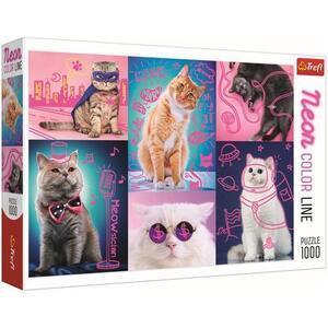 Imagine Puzzle Trefl Super pisici neon, 1000 piese