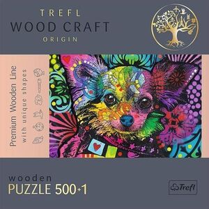 Imagine Puzzle din lemn Trefl Wood Craft, Catelusii dragalasi, 500+1 piese