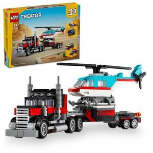 Imagine LEGO® Creator 3 in 1 - Camioneta-platforma cu elicopter 31146, 270 piese
