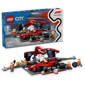Imagine LEGO® City - Boxa si mecanici F1® cu masina Ferrari 60443, 322 piese