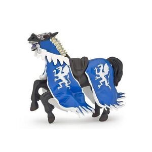 Imagine Figurina Papo - Personaje medievale, Calul Regelui cu blazon dragon, Albastru