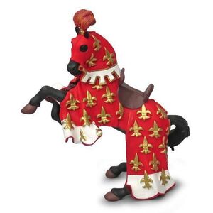 Imagine Figurina Papo - Personaje medievale, Calul Printului Filip, rosu