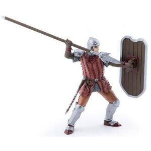 Imagine Figurina Papo - Personaje medievale, Cavaler cu sulita si scut rosu