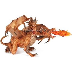 Imagine Figurina Papo - Personaje medievale, Dragon cu doua capete auriu