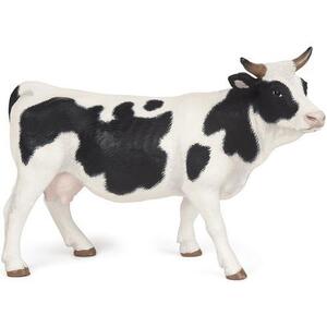 Imagine Figurina Papo - Animale de la ferma, Vacuta cu blana alba si neagra