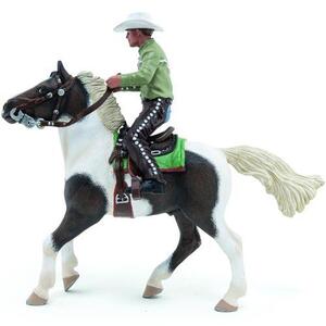 Imagine Figurina Papo - Cai si Ponei, Cowboy si Calul Sau