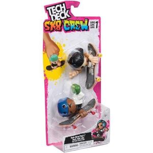 Imagine Set 2 Tech Dech Sk8 Crew - Placa si figurina 9.6 cm, Sapca neagra si casca (Albastru)