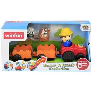 Imagine Jucarie Winfun - Tractoras cu remorca, cu figurina