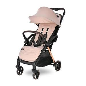 Imagine Carucior pentru nou-nascut autofold Lorelli Loret, ultra-light, 0 luni - 4 ani, pana la 22 kg, suspensii, pliere cu o singura mana, spatar reglabil in 4 pozitii, suport de picioare reglabil, Negru/Bej