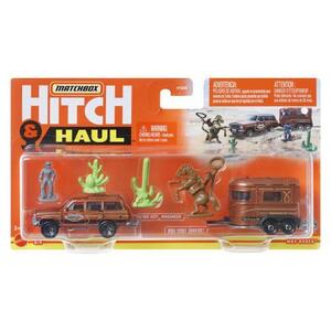 Imagine Set 2 vehicule Matchbox Hitch & Haul Rodeo 1988 Jeep Wagoneer, Pony Trailer, 1: 64