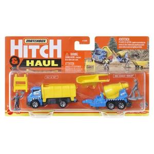 Imagine Set 2 vehicule Matchbox Hitch & Haul Construction Zone Tilt n Tip, Cement Trailer, 1: 64
