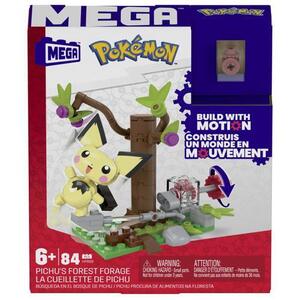 Imagine Set de constructie Pokemon Mega Construx - Forajele forestiere ale lui Pichu, 84 piese