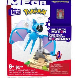 Imagine Set de constructie Pokemon Mega Construx - Zborul de noapte al lui Zubat, 61 piese