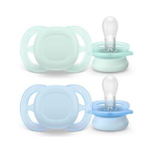 Imagine Set 2 suzete Philips Avent Ultra Start SCF075/02, ortodontice, fara BPA, 0-2 luni (Verde/Albastru)