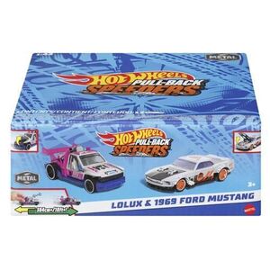 Imagine Set 2 masinute metalice Hot Wheels Pull Back - Lolux si 1969 Ford Mustang, 1: 43