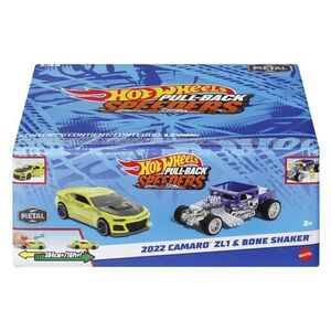 Imagine Set 2 masinute metalice Hot Wheels Pull Back - 2022 Camaro Zl1 si Bone Shaker, 1: 43