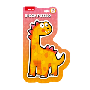 Imagine Puzzle maxi PUEDO Dinozaur, 10 piese mari, 2+ ani, Portocaliu