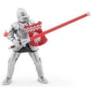 Imagine Figurina Papo Personaje medievale, Cavaler cu sulita si scut rosu