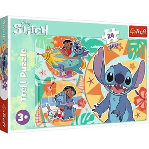 Imagine Puzzle Maxi Trefl - Disney Stitch, Ziua vesela a lui Lilo si Stitch, 24 piese