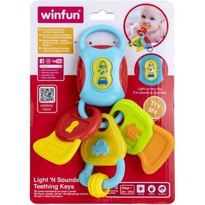 Imagine Jucarie dentitie Winfun - Breloc chei, cu lumini si sunete