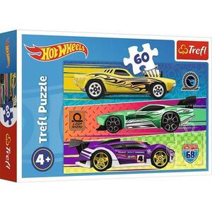 Imagine Puzzle Trefl - Hot Wheels, Cursa, 60 piese