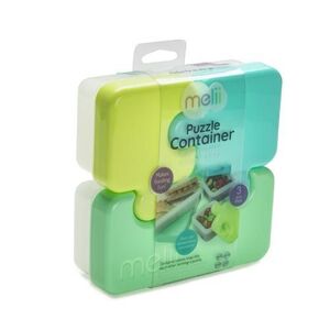 Imagine Recipient pentru hrana Melii model puzzle, Albastru/Verde