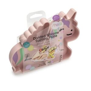 Imagine Farfurie compartimentata cu ventuza din silicon, 6+ luni, Melii Unicorn