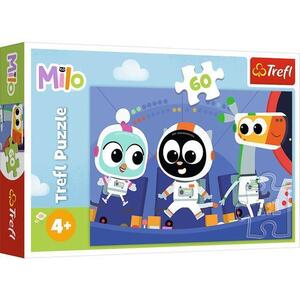 Imagine Puzzle pentru copii Trefl din 60 piese - Тimpul sa-l cunosti pe Milo