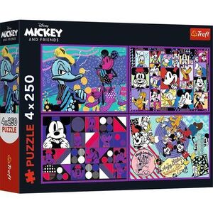 Imagine Puzzle Trefl din 4 x 250 piese - Seria aventurilor lui Mickey Mouse