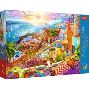 Imagine Puzzle Trefl din 1000 piese - Vizitand Santorini