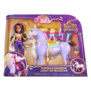 Imagine Set de joaca Unicorn Academy - Papusa Sophia si Wildstar, Lumina Curcubeu