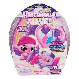 Imagine Set figurine Hatchimals Alive Curcubeu, Spin Master, Bestie Pool Party