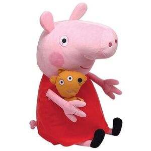 Imagine Plus Ty Beanie Babies Peppa Pig Peppa, 38 cm (Rosu/Roz)