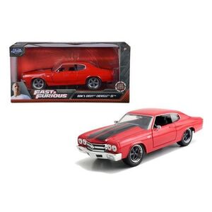Imagine Masinuta Fast And Furious 1970 Chevy Chevelle Scara 1 La 24 ((Rosu/Negru)