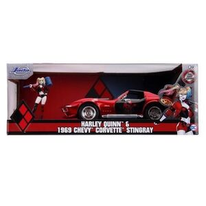 Imagine Set masinuta cu figurina Harley Quinn & 1969 Chevy Corvette Stingray (Multicolor)
