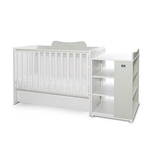 Imagine Patut modular multifunctional LORELLI Multi, 5 configurari diferite, 190 x 72 cm, Alb/Verde