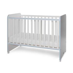 Imagine Patut Lorelli Sweet Dream White Baby Blue, 2 nivele de inaltime, muchii rotunjite, grilaj detasabil, 60x120 cm