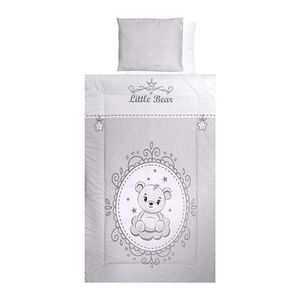 Imagine Set lenjerie pat 4 piese Lorelli Little Bear Grey, bumbac ranforce, 70 x 140 cm, 60 x 120 cm