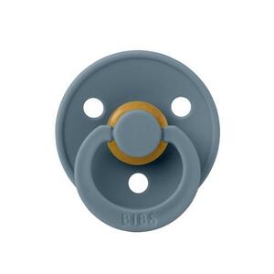 Imagine Suzeta Colour Latex pentru bebelusi BIBS, cu tetina rotunda, 0 luni +, Albastru