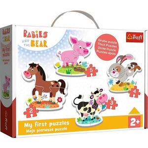 Imagine Puzzle Trefl 4 in 1 - La ferma, 14 piese
