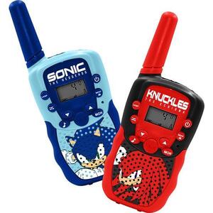 Imagine Set walkie talkie pentru copii OTL Technologies SONIC THE HEDGEHOG, Raza 1 km, 16 canale (Albastru/Rosu)