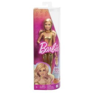 Imagine Papusa Barbie Fashionistas -Barbie blonda cu salopeta aurie