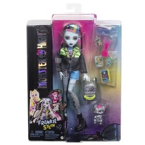 Imagine Papusa Monster High - Frankie Stein si Animalut Watzie