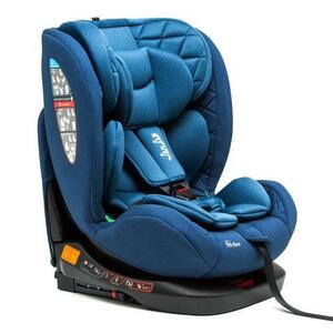 Imagine Scaun Auto pentru bebelusi si copii Juju Total 360 i-Size, 40-150 cm, 0-12 ani, ISOFIX cu Top Tether, rotativ 360 grade, pozitie de somn, spatar reglabil in 4 pozitii, tetiera reglabila, husa detasabila si lavabila, Albastru