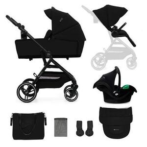 Imagine Carucior sport 3 in 1 Kinderkraft Yoxi, 0-22kg, landou, scoica auto, pliabil, Negru
