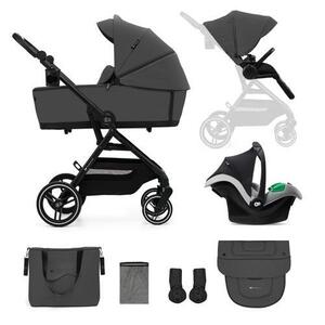 Imagine Carucior sport 3 in 1 Kinderkraft Yoxi, 0-22kg, landou, scoica auto, pliabil, Gri